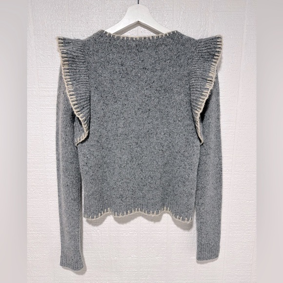 Autumn cashmere cashmere ruffle blanket stitch sweater size XS - Picture 6 of 9